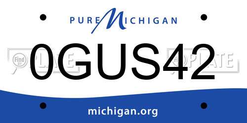 0GUS42 Michigan License Plate