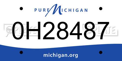 0H28487 Michigan License Plate