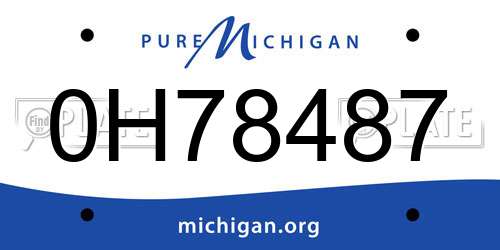 0H78487 Michigan License Plate