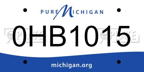 0HB1015 Michigan License Plate