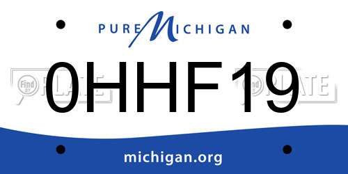 0HHF19 Michigan License Plate
