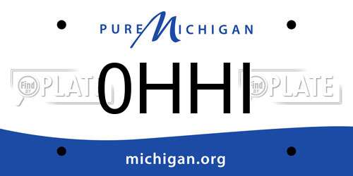 0HHI Michigan License Plate