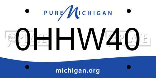 0HHW40 Michigan License Plate