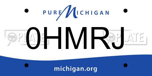 0HMRJ Michigan License Plate