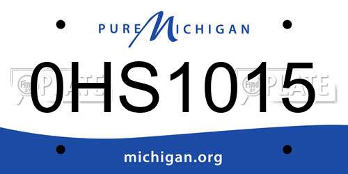 0HS1015 Michigan License Plate