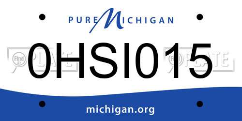 0HSI015 Michigan License Plate
