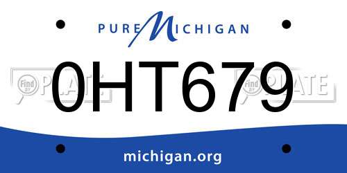 0HT679 Michigan License Plate
