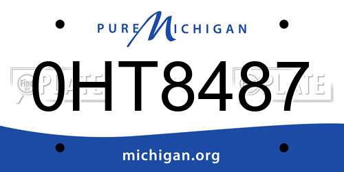 0HT8487 Michigan License Plate