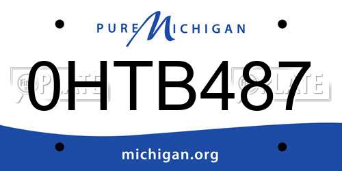0HTB487 Michigan License Plate