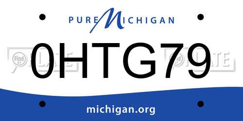 0HTG79 Michigan License Plate