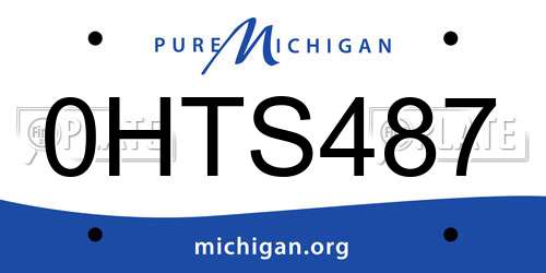 0HTS487 Michigan License Plate