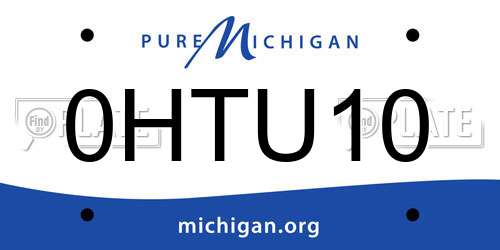 0HTU10 Michigan License Plate