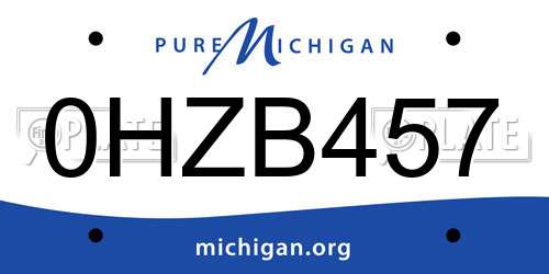 0HZB457 Michigan License Plate