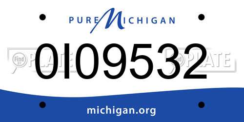0I09532 Michigan License Plate