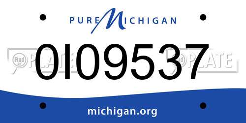 0I09537 Michigan License Plate