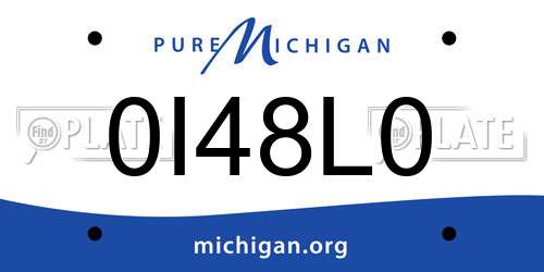 0I48L0 Michigan License Plate