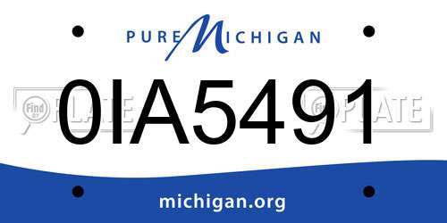 0IA5491 Michigan License Plate