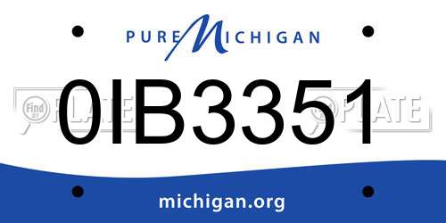0IB3351 Michigan License Plate