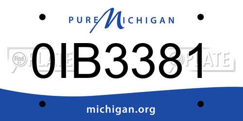 0IB3381 Michigan License Plate