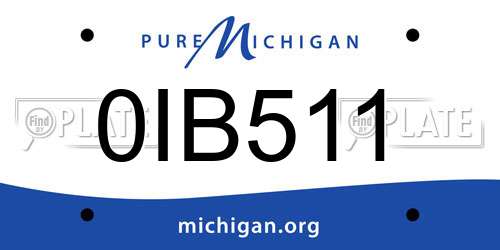 0IB511 Michigan License Plate