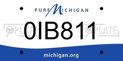 0IB811 Michigan License Plate
