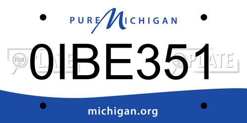 0IBE351 Michigan License Plate