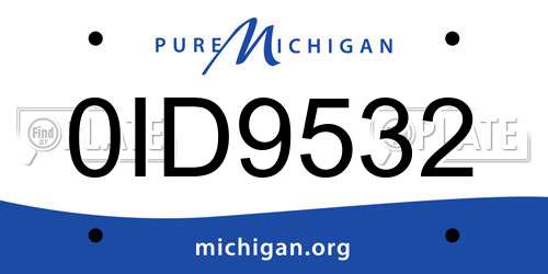 0ID9532 Michigan License Plate