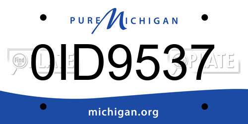 0ID9537 Michigan License Plate
