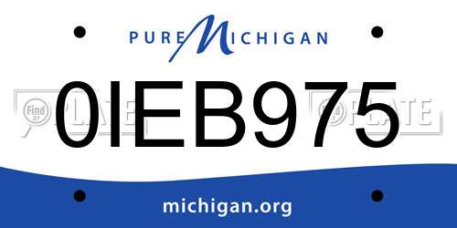 0IEB975 Michigan License Plate