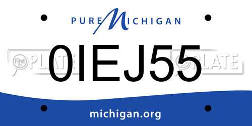 0IEJ55 Michigan License Plate