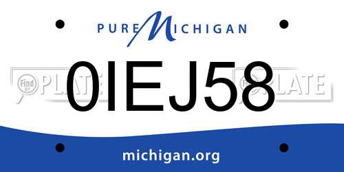 0IEJ58 Michigan License Plate