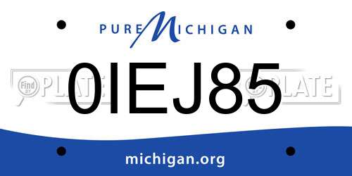 0IEJ85 Michigan License Plate