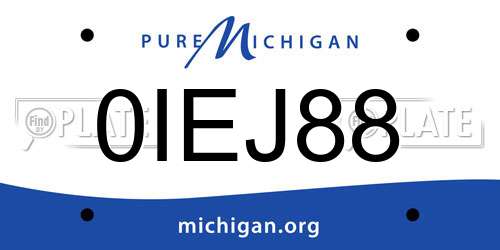 0IEJ88 Michigan License Plate
