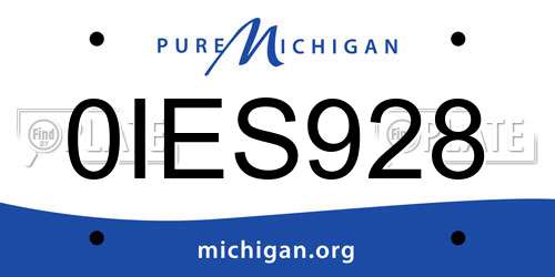 0IES928 Michigan License Plate