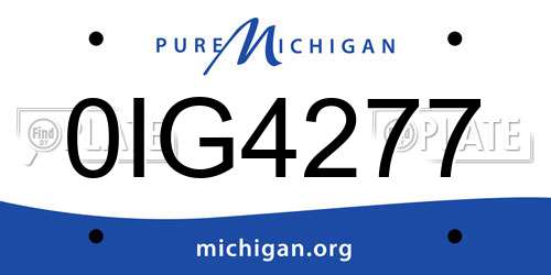 0IG4277 Michigan License Plate