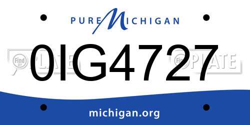 0IG4727 Michigan License Plate