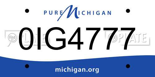 0IG4777 Michigan License Plate