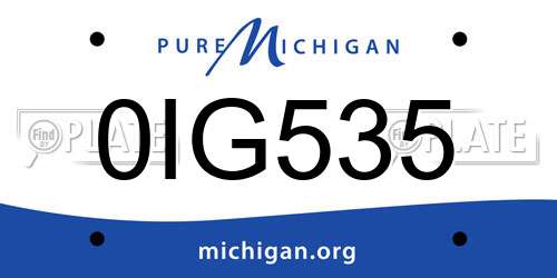 0IG535 Michigan License Plate