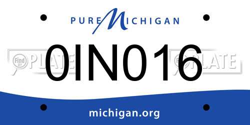 0IN016 Michigan License Plate