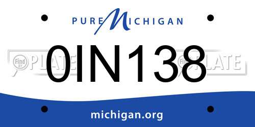 0IN138 Michigan License Plate