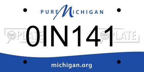 0IN141 Michigan License Plate