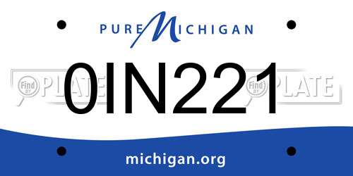 0IN221 Michigan License Plate