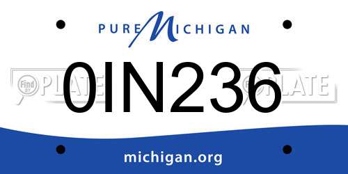 0IN236 Michigan License Plate