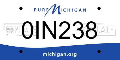 0IN238 Michigan License Plate