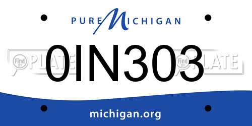 0IN303 Michigan License Plate