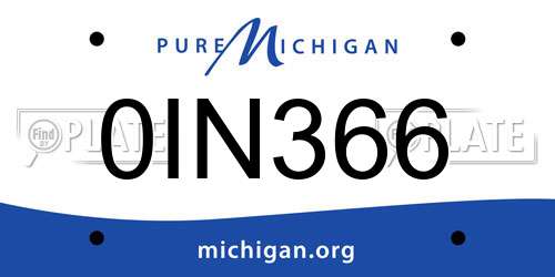 0IN366 Michigan License Plate