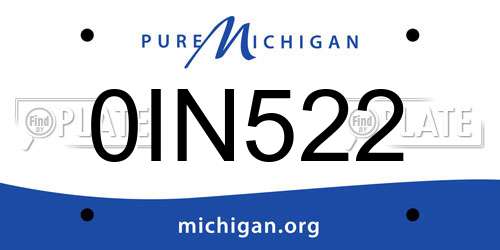 0IN522 Michigan License Plate