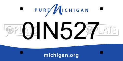 0IN527 Michigan License Plate