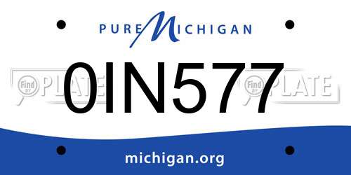 0IN577 Michigan License Plate