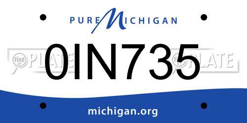 0IN735 Michigan License Plate